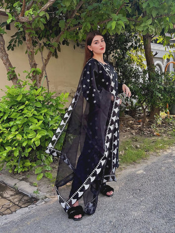CHARCOAL EMBROIDERED – 3 PIECE