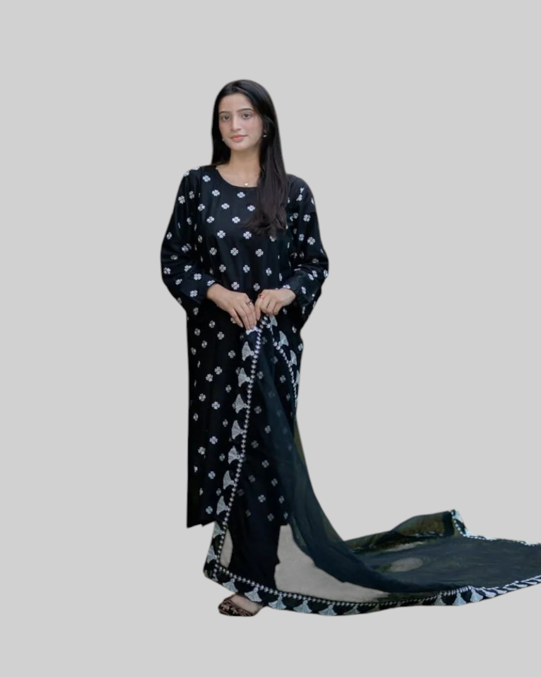 CHARCOAL EMBROIDERED – 3 PIECE
