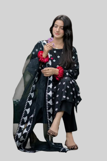 CHARCOAL EMBROIDERED – 3 PIECE