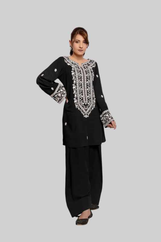ZOUQ WHITE EMBROIDERED 2-PIECE